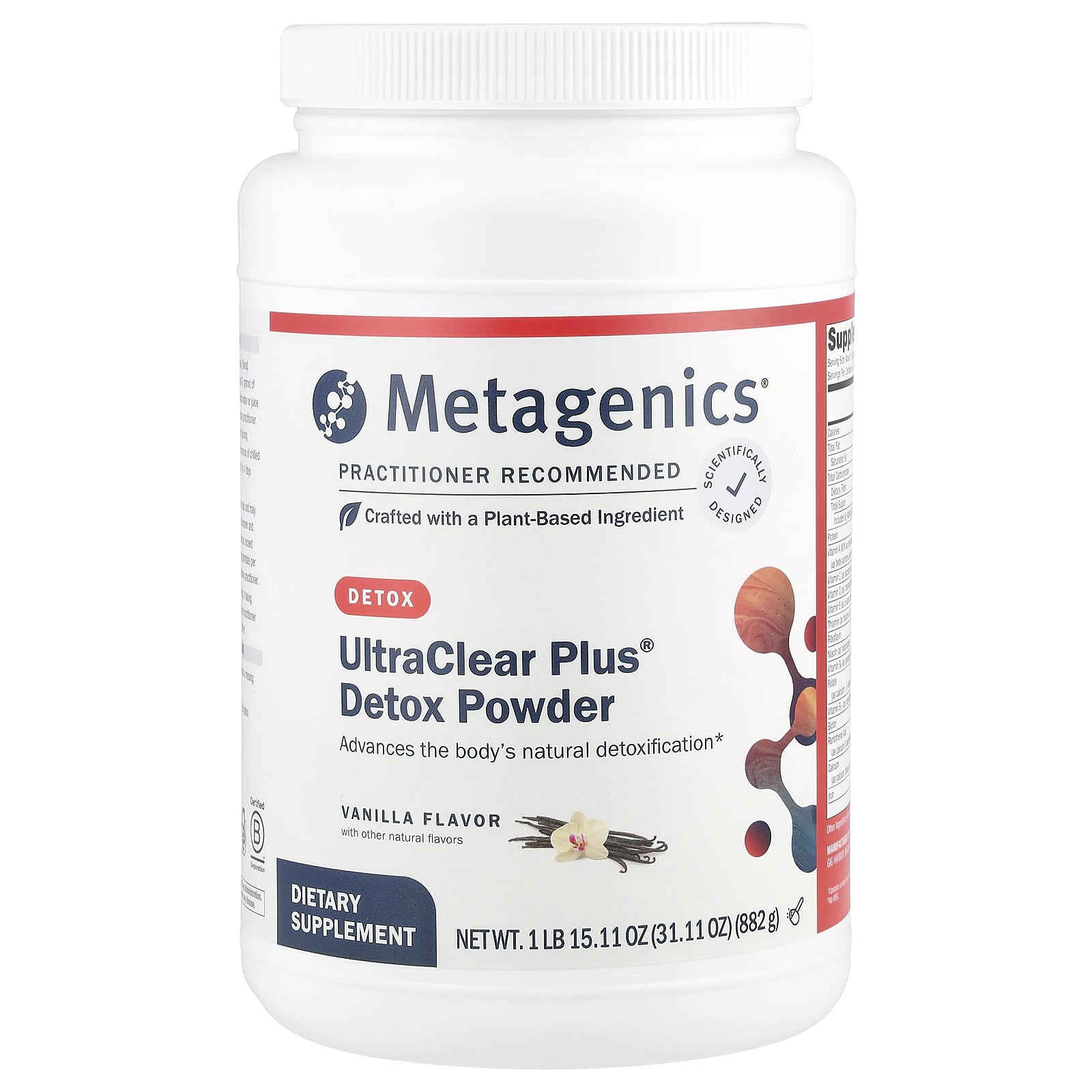 Metagenics, UltraClear Plus Powder, Vanilla Flavor, 31.11 Oz UPC 755571916235 | HiLife Vitamins